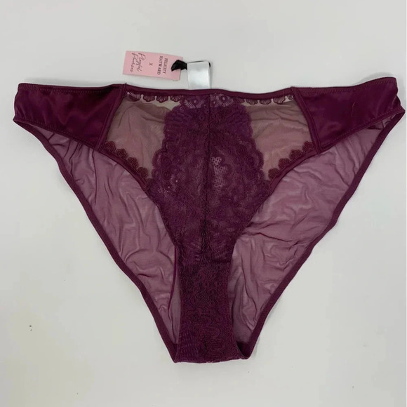 NWT Playful Promises Felicity Hayward Astrid Lace And Trim Brief Merlot Size 22 - Picture 3 of 5